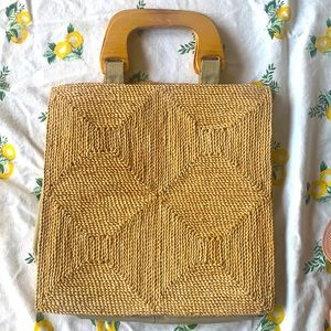 Vintage (1970) woven handbag